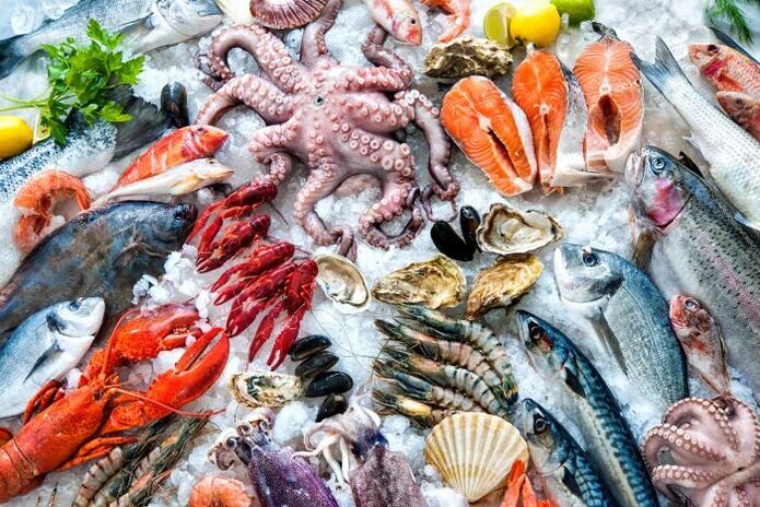 Varied seafood in the male diet for testosterone production.